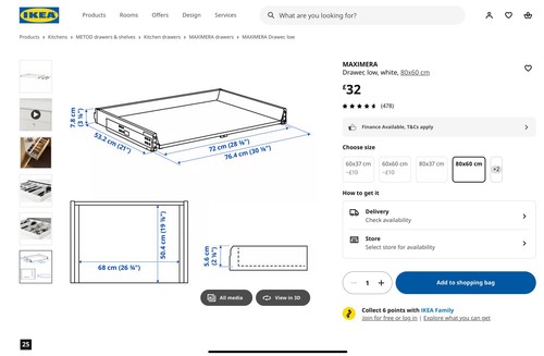 Ikea maximera drawer low 80x - maximera,