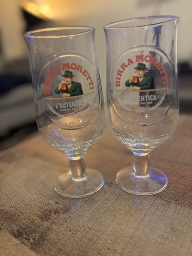 Set two birra moretti pint - of,