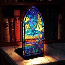Blue Dragon Book Nook  Fantasy Bookshelf Insert Mystical Library Decor