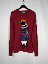 CHRISTMAS PENGUIN Jumper - 2XL XXL - Burgundy - Great Condition - Men’s