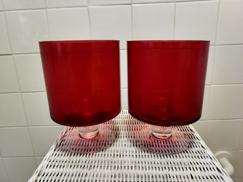 Pair mid century large - mid, red