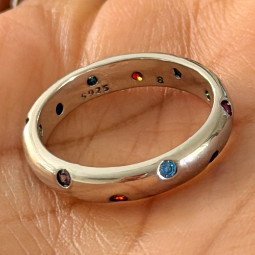 Sterling silver 925 bezel set - silver,