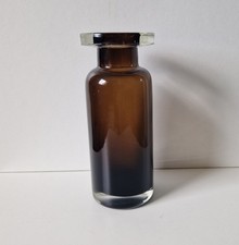 Vintage Hand-Blown Glass Midcentury Brown Bottle Cylinder Vase 23cm