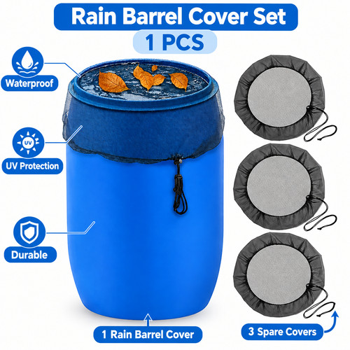 Rain barrel screen covers - rain,