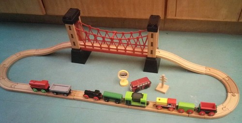 Wooden railway with - wooden,
