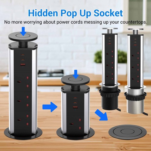 Table pull pop socket usb - table,