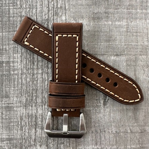 24mm thick dark brown leather - 24mm,