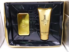 Paco Rabanne 1 MILLION Set, 50ml EDT Spray & 100ml S/Gel, Contents New/Box Damgd