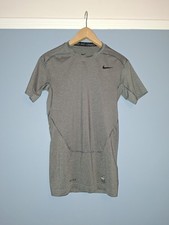 Nike Pro Combat Dri-Fit Compression Top Size M Gray Short Sleeve