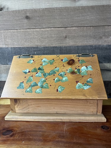 Wooden bread box with hand - box,