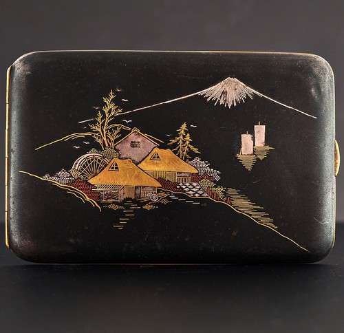 Damascene cigarette case - , with
