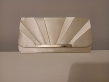 Next Ivory Satin Clutch Bag