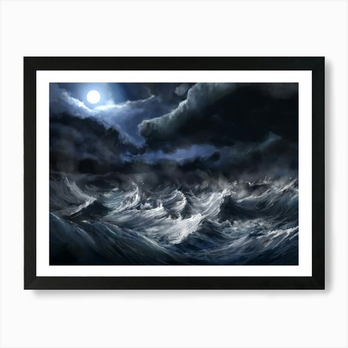 Stormy sea art print - stormy,