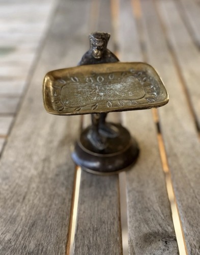 Vintage bronze monkey - vintage, tray