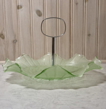 Vintage Art Deco Green Frosted