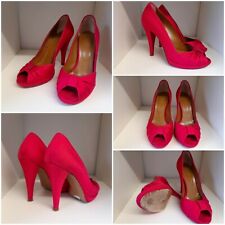 Hobbs Raspberry Pink Peep Toe Platform Shoes Size 4 - 37