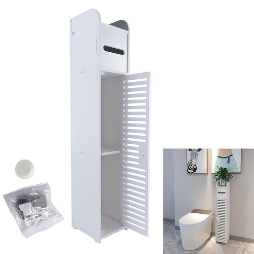 White bathroom cabinet storage - cabinet,