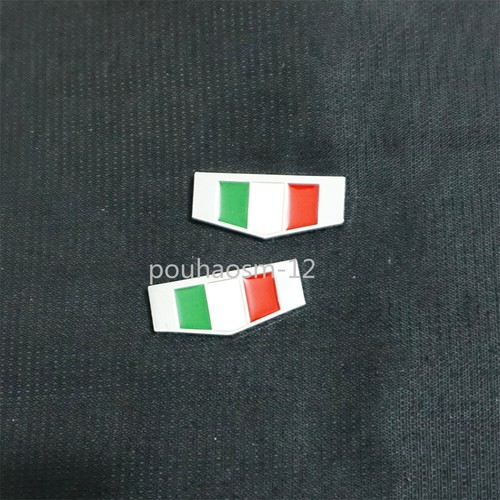 Chrome silver italy flag - 2x,