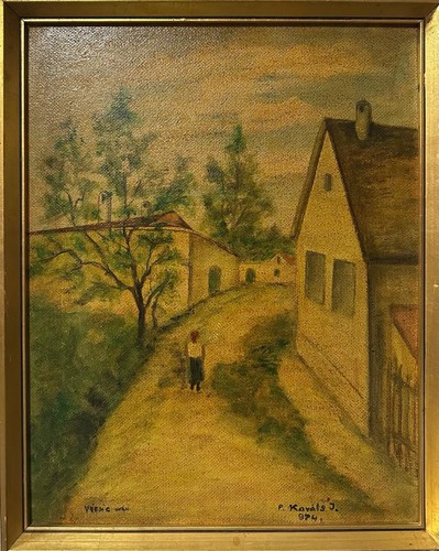 Vintage hungarian oil painting - vintage,