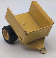 Vintage Metal & Plastic Tonka Yellow Tractor Cart / Trailer- 3" By 2"