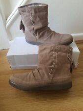 Hotter  Pixie Size 4.5 Beige Suede Leather Ankle Boots