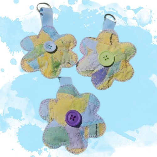 Upcycled crazy quilt - crazy, flower