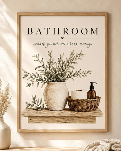 Neutral bathroom wall art - neutral,