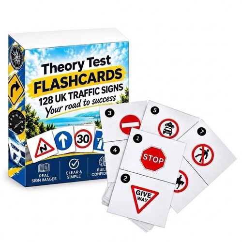 128 road signs flash cards - 128, uk