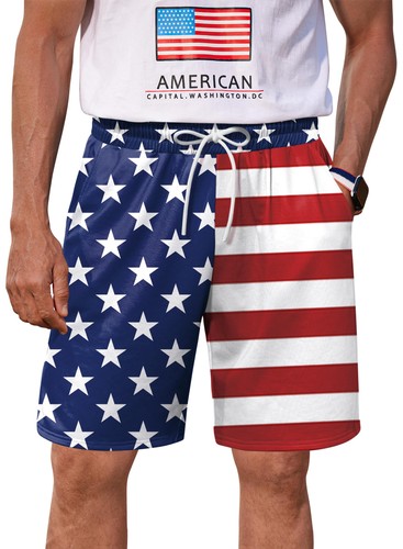 Men american flag shorts - american,