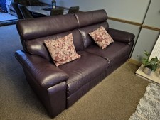 2/3 Seater Furniture Village Italian Dark Brown Leather Sofa- used