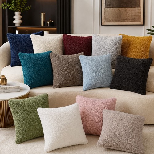 Teddy boucle cushion covers - boucle,