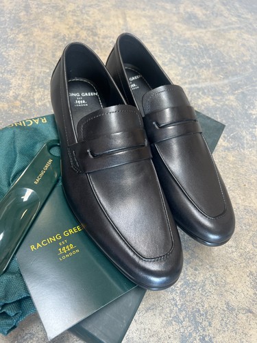 New mens black leather smart - mens,