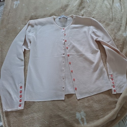 Zara light pink cardigan size - zara,