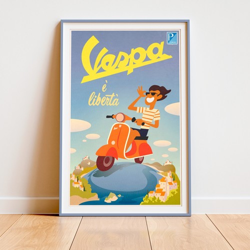 Italian scooter poster - italian,