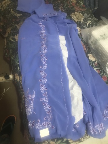 Blue saree and blouse - blue, blouse.