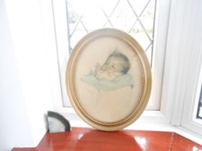 antique print  gold oval frame
