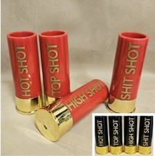 12 bore Shotgun Cartridge Shot Glasses, shooting gift, Red Black