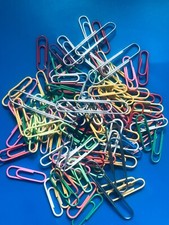 130 mixed Paper Clips - Polished Steel Office School Paperclips Metal