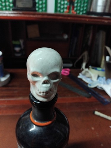 Skull stopped ceramic bottle - skull,