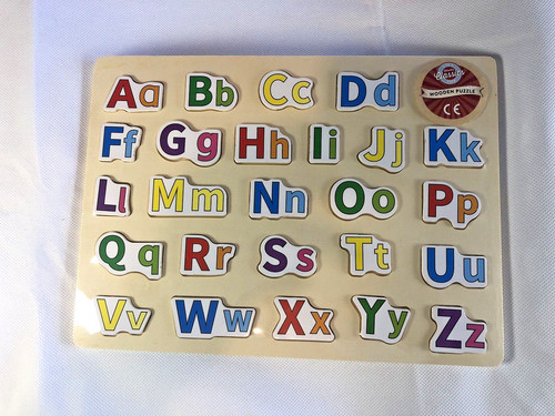 Wooden alphabet puzzle phonics - puzzle,