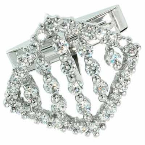 925 silver striped - silver, cz