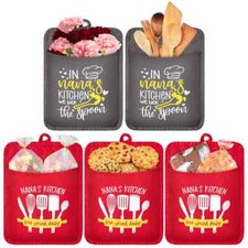 5Pcs Nana's Pot Holders Cotton Microwave Potholders Oven Gloves Heat Resistant