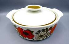 Vintage J&G Meakin Poppies Lidded Serving Dish Casserole Dish Terrine 20cm Diam