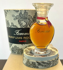VINTAGE BOXED FULL CONTENT "FEMME" PERFUME FROM MADAME ROCHAS 1960s 1/2 oz