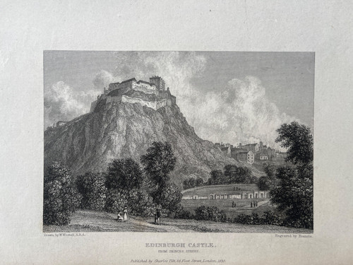 1830 antique print edinburgh - print;,