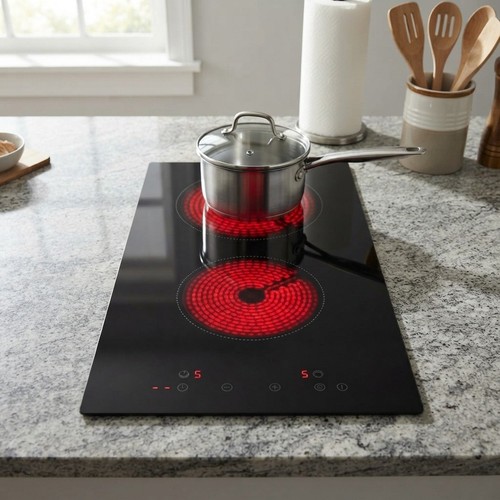 Black ceramic hob 30cm - black,