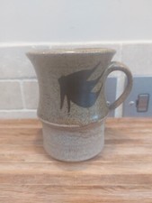 Vintage Hand Thrown Studio Art Pottery Coffee Mug Coffee Cup Stamped Stoneware 
