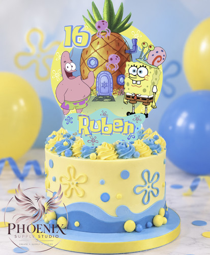 Personalised spongebob cake - personalised,