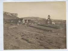 Iceland Rruni Church Rural Village Wooden Huts c1880s Photo