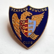 Seaford Bowling Club Vintage Enamel Pin Badge Lapel Bowls Toye Kenning & Spencer